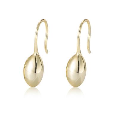 China New Trendy Fashion Design Korean Women Bead Hook 925 Sterling Silver Mirror Polishing Hanging Earrings for sale