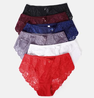 China Newly Design Breathable Fashionable Women's Lace Panties Popular Women Thong Underwear for sale