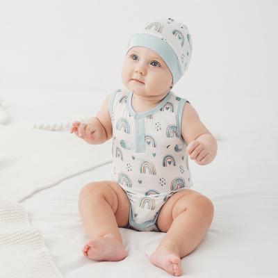 China 2023 100% fiber baby romper solid color button summer bamboo raglan gender neutral baby romper baby romper for sale