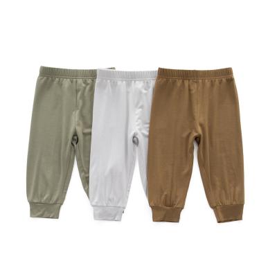 China 2023 Manufacturers Boutique 100% Spring And Autumn Infant Clothes Baby Trousers Straight Bamboo Long Pants for sale