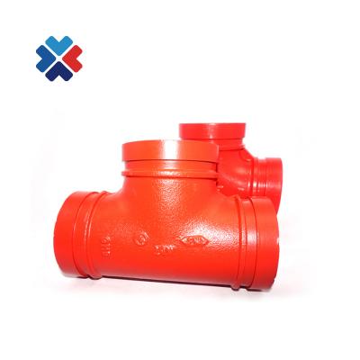 China Suitable for pipe lines connect of water mechanic tools threaded outlet assembly cast iron coupling fittings 3d grooved tees for sale