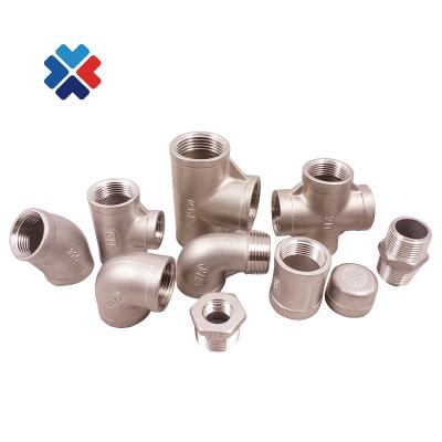 China DN15 female petroleum thread BSPT pipe fitting three way pipe fiting 304 stainless mating connector for sale