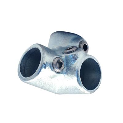 China Hot Steam DIP Galvanized Head Flange Fitting 3 Way 90 Elbow For Safety Railing for sale