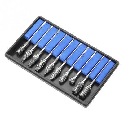 China 10Pcs 3*6 Mm Long Carbide Rotary Files Tungsten Carbide Rotary Burrs Set Carbide Burrs Set for sale