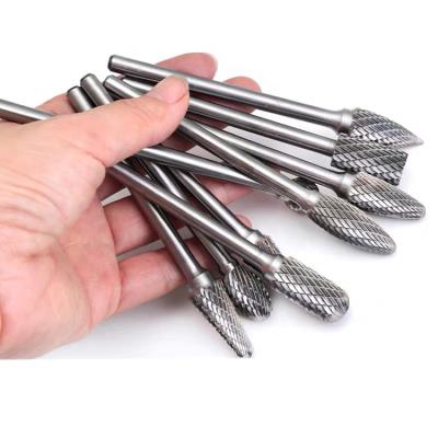 China Tungsten Carbide Tungsten Carbide Deburrs Inverted 30mm Cone Shape Handle Carbide Burrs Extra Set 50mm Along 7pc for sale