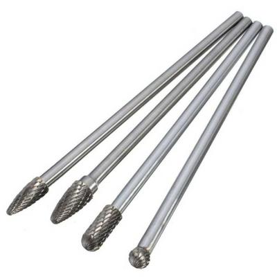 China Factory Wholesale High Quality Tungsten Carbide Tungsten Carbide Burrs With 6mm Shank 1/4 Inch Long Carbide Burrs for sale