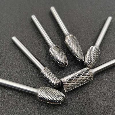 China 10pcs Tungsten Carbide Tools Rotary Burrs Diameter 1/4inch (6mm) Porting Tungsten Carbide Head Set Point Burrs for sale