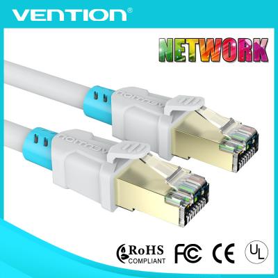 China Cable blanco del cordón de remiendo de Bule Cat6a los 5m para la chaqueta de PVC blindada doble del par trenzado del ordenador RJ45 en venta