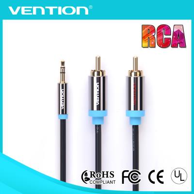 China O homem 2RCA aos conectores de cabo audio estereofónicos do homem 3.5mm, ouro chapeou o cabo audio do remendo à venda