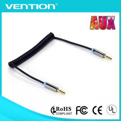 China PVC jacket Spring Aux Audio Cable 3.5mm Male to Male Auxiliary Audio Cables for MP3 MP4 for sale