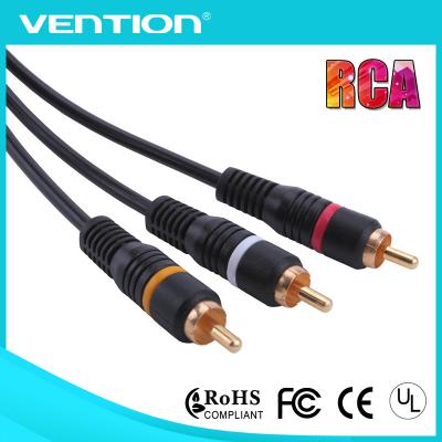 China Male to Male 3 RCA Audio Video Cables for TV with Plastic Head White / Red / Yellow for sale