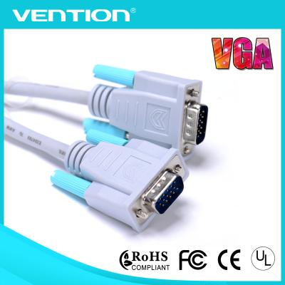 China Cable de extensión azul del monitor de VGA de la chaqueta de PVC con el varón de VGA del ordenador de Ferriters a D-Sub masculino en venta