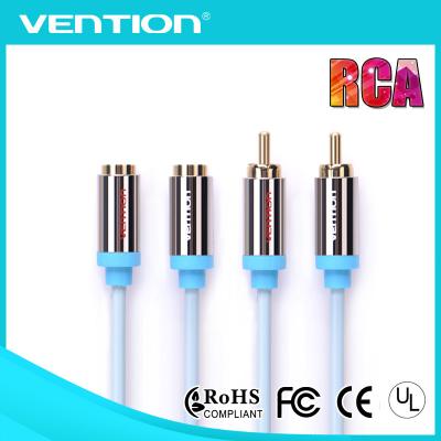 China Shielded 3ft Long Audio Video RCA Cable Male To Female Male To Female for Car Auxiliary for sale