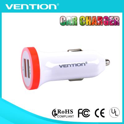 China Red Dual Port USB Car Charger for iPhone and Tablet Portable USB Charger 2 Port for sale