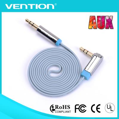 China 1m Length Right Angle 3.5mm Stereo Audio Patch Cables for Phone / Car / Auxiliary for sale