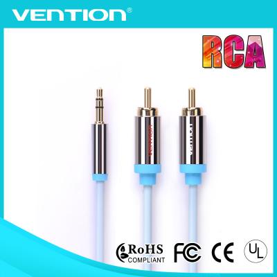 China 3.5 mm Stereo Male To 2 Rca Male Audio Cable 1m Car Auxiliary AUX To Audio Cable for sale