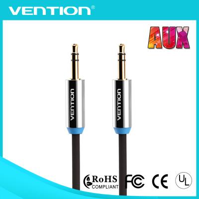 China Black Auxiliary Gold Plated 3.5mm Male To 3.5mm Male Stereo Audio Cable 30m for sale