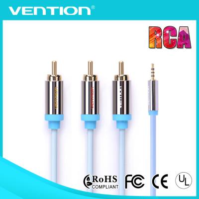 China Set Top Box 2.5mm 4 Pole Plug To 3 RCA Male To Male Audio Video Cable White for sale