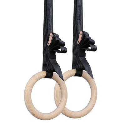 China Beautiful Legs Wholesale Wooden Gym Fitness Gymnastic Rings for sale