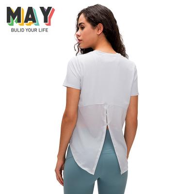 China New Yoga Shorts Sleeve T-Shirt Women's Breathable Fitness Yoga Clothes Invest Shirt for sale