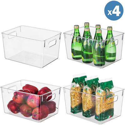 China Food Organizer for Plastic Fridge PET Fridge Organizer Transparent Sundries Refrigerator Clear Storage Box for sale