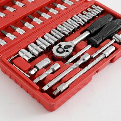 China Repair Tools 46pcs In A Set Car Repair Toolbox Wrench Hand Tool Wrench And Ratchet Set for sale