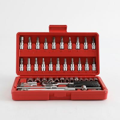 China Repairing Tools 46pcs In A Set Car Repair Toolbox Wrench Hand Tool Socket Wrench And Ratchet Set for sale