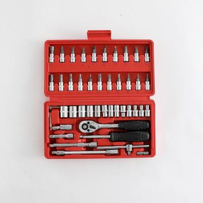 China Repairing Tools 46pcs In One Set Car Repair Tool Box And Ratchet Wrench Hand Tool Wrench Set Tools for sale