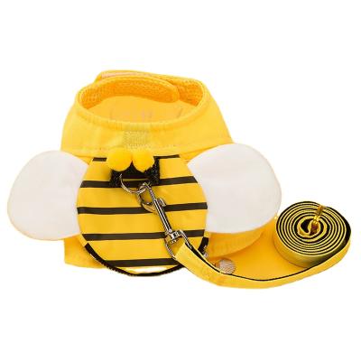 China New Bee Chest Dog Style Detachable Strap Small Vest Cute Cat Mesh Harness And Leash Set Pet Leash for sale