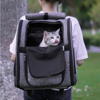 China Hot Seller Viable 2 in 1 Travel Backpack with Detachable Wheels for Cats Dogs Breathable Foldable Suitable Pets for sale