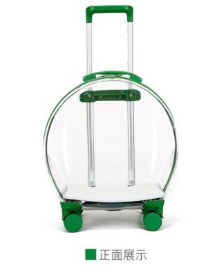 China Amazon Success Viable Pet Carrier On Wheels Pet Trolley Carry Bag Airline Approved Pet Fully Transparent Cabin Travel Bag for sale