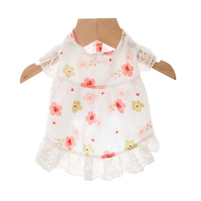 China Summer temperament fashion dog cat and flower princess spring lace viable soft skirt for sale