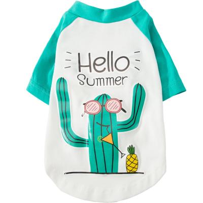 China Sustainable Pet Small Dog Clothes Spring And Slim T-shirt Pet Summer Cactus Two Legged Clothes for sale