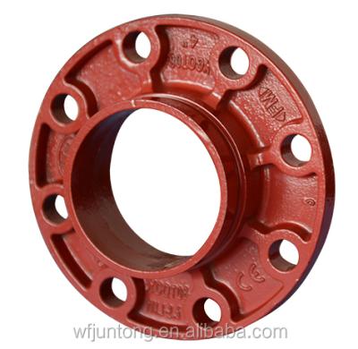 China Malleable FM UL Approved Grooved Pipe Fittings / Grooved Flange Adapter / Flange Coupling for sale