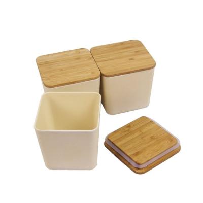 China Customized Round Bamboo Canister Bamboo Fiber Food Freshness Preservation Storage Box Customized for sale