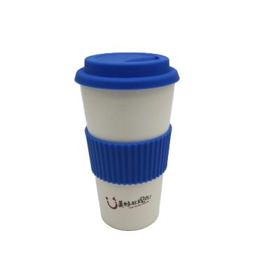 China Wholesale custom sustainable travel disposable eco bamboo fiber reusable coffee cups with lid for sale