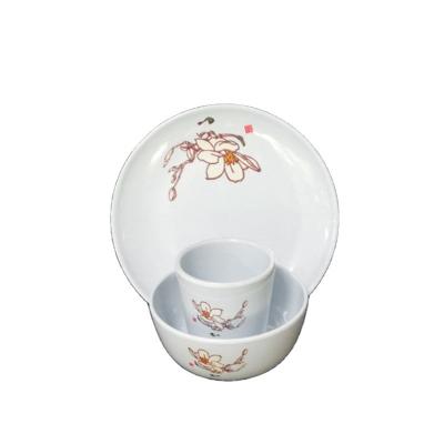 China Wholesales Viable Round Plastic Melamine Tableware Cheap Dinner Set for sale