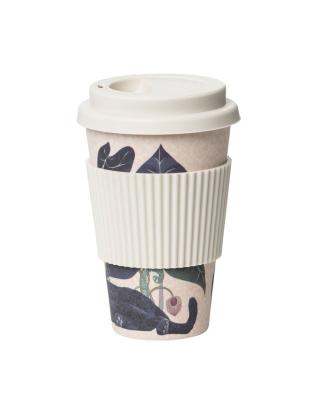 China Disposable Reusable Biodegradable Bamboo Fiber Coffee Cup With Bamboo Fiber Price Screw Lid Eco-friendly for sale