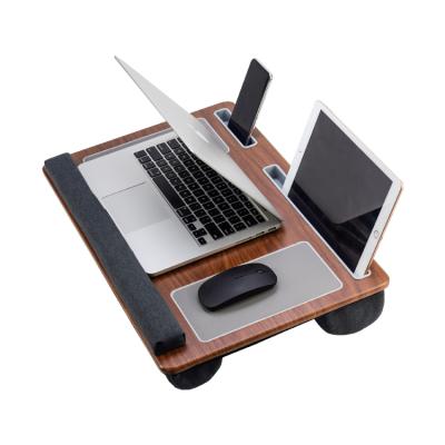 China Factory Wholesale Comfortable Study Laptop Lap Tray Bed Sofa Desk Laptop Table Table Phone Holder With Cushion for sale