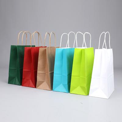 China Custom Copy Wholesale Recyclable High Quality Cheap Colorful Kraft Paper Bags With Handles White Paper Kraft Shopping Bag for sale