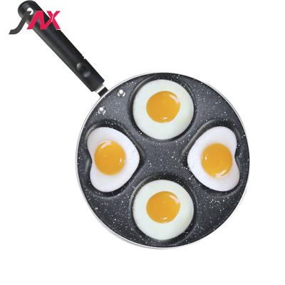 China Induction Cooker Egg Frying Pan Cheap Iron Egg Cooking Pan 4 Holes Round Frying Pan 2021 for sale