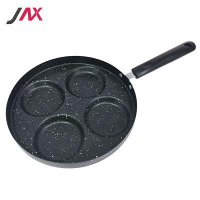 China Professional Induction Cooker Food Frying Pan Cheap Iron Cooking Omelette Pan 4 Holes Pan for sale