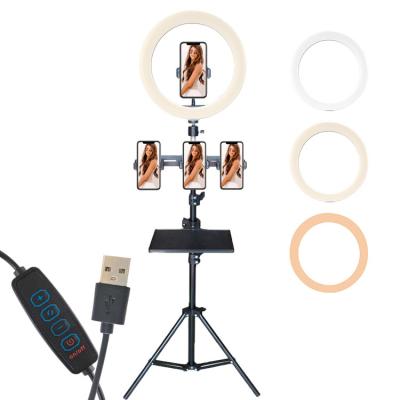 China Good Quality Stable Suitable Price Selfie Stick Tripod 10 Inch Ring Light With Tripod Holder For Phone Camera for sale