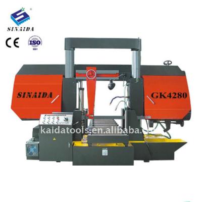 China Horizontal Double Column Semi-automatic Band Saw Metal Cutting Machine for sale