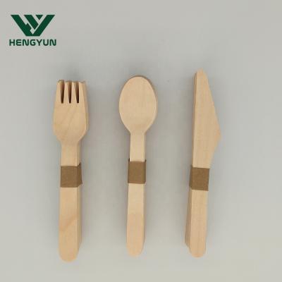 China 100% natural eco-friendly disposable biodegradable birch wood wooden cutlery for sale