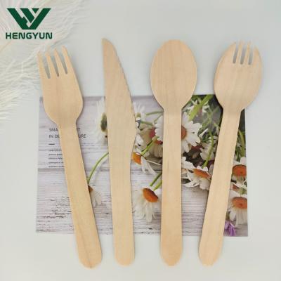 China Top Selling Best Quality Birch Wood Disposable Wooden Cookware Sets Dinnerware Sets for sale