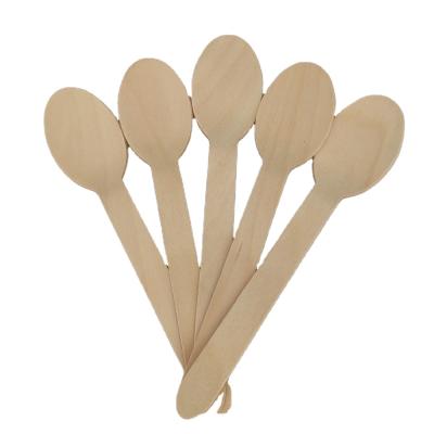 China Eat Delicious High Quality Wooden Biodegradable Disposable Wooden Cutlery Food Wooden Spoon for sale