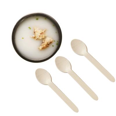 China Disposable High Quality Biodegradable Eco-Friendly Birch Wood Spoon Wooden Spoon for sale