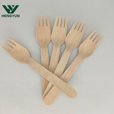 China Good quality natural biodegradable bulk disposable wooden fork HY-1403 for sale