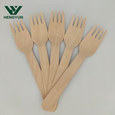 China Factory direct color natural birch fork disposable wooden spoon HY-157 for sale